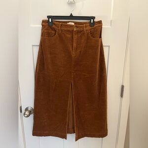 LOFT Brown Corduroy Pencil Skirt